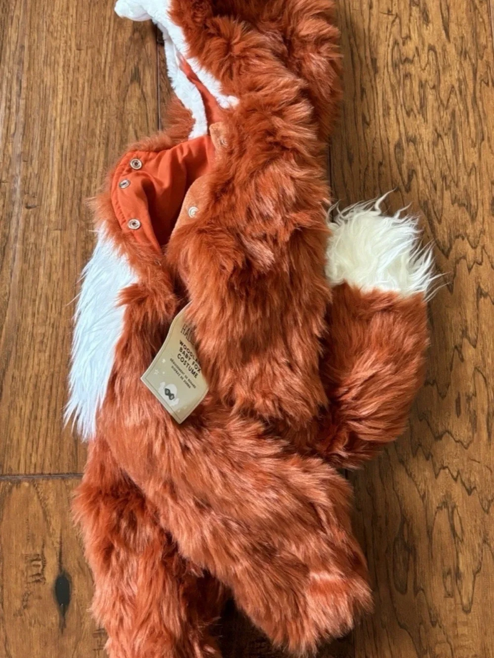 NEW Pottery Barn Kids Plush Fox Costume Rust Orange  White 0-6 MONTHS NWT - Picture 7 of 15